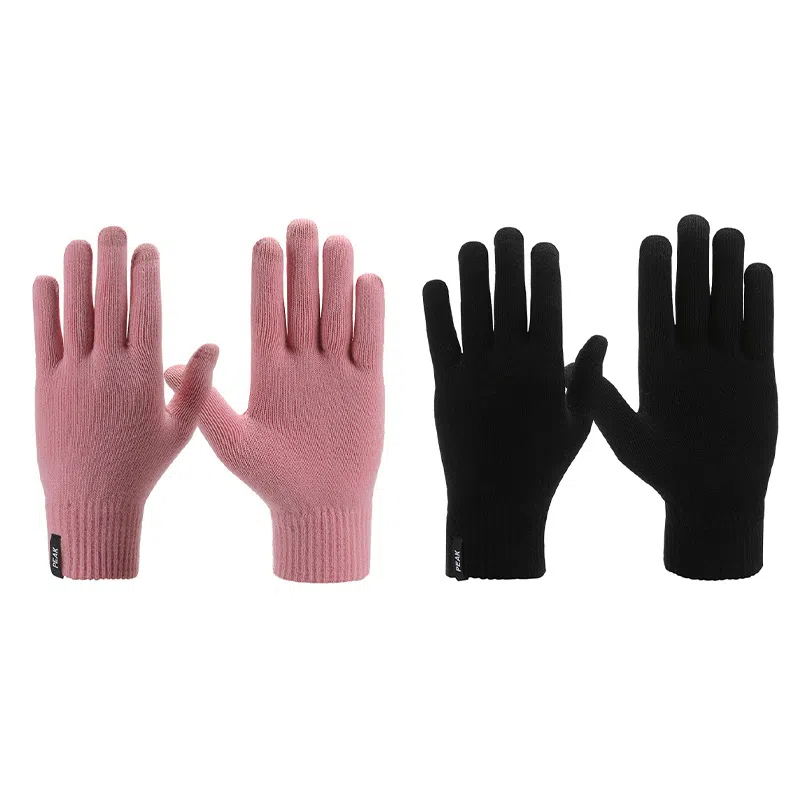 匹克 冬季保暖户外骑行滑雪触屏加绒骑车开车防寒针织毛线 腈纶 绒线手套 男女同款情侣款 多色可选