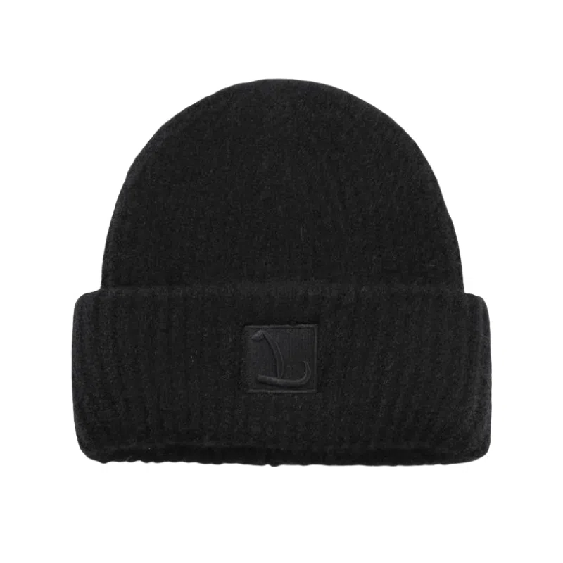 北极绒 刺绣大头围针织冬季 保暖超大版型显脸小 羊毛混纺 绒线帽 男女同款情侣款