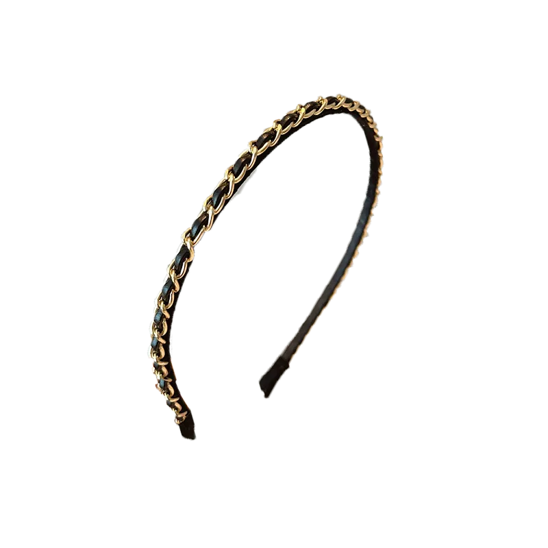 贯古今 高级感精致细边百搭压发外出头饰 高颅顶发饰 布艺 发箍 女款 黑色