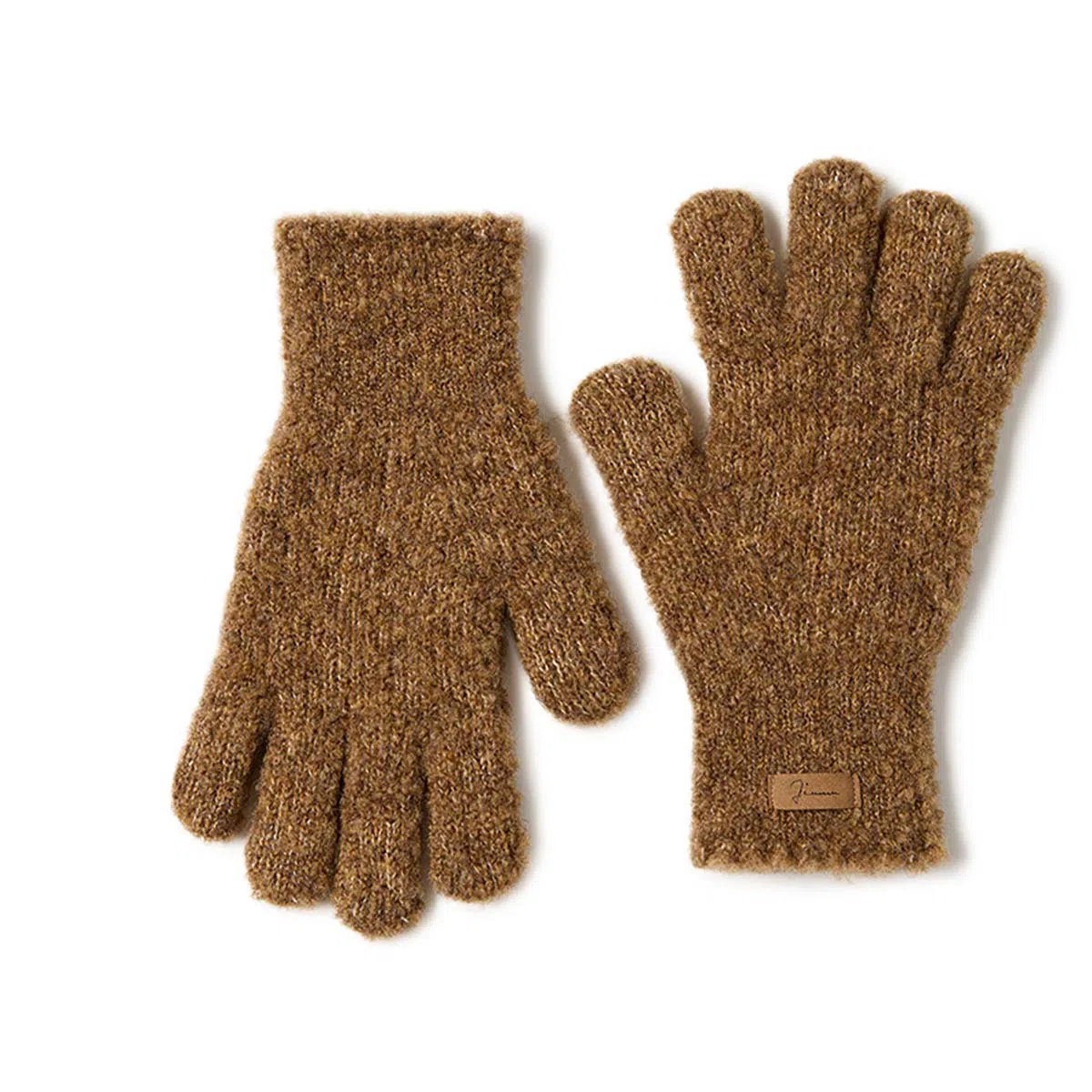 玖慕 秋冬加厚防寒保暖冬天开车骑车毛绒可爱毛线 绵羊毛 绒线手套 女款