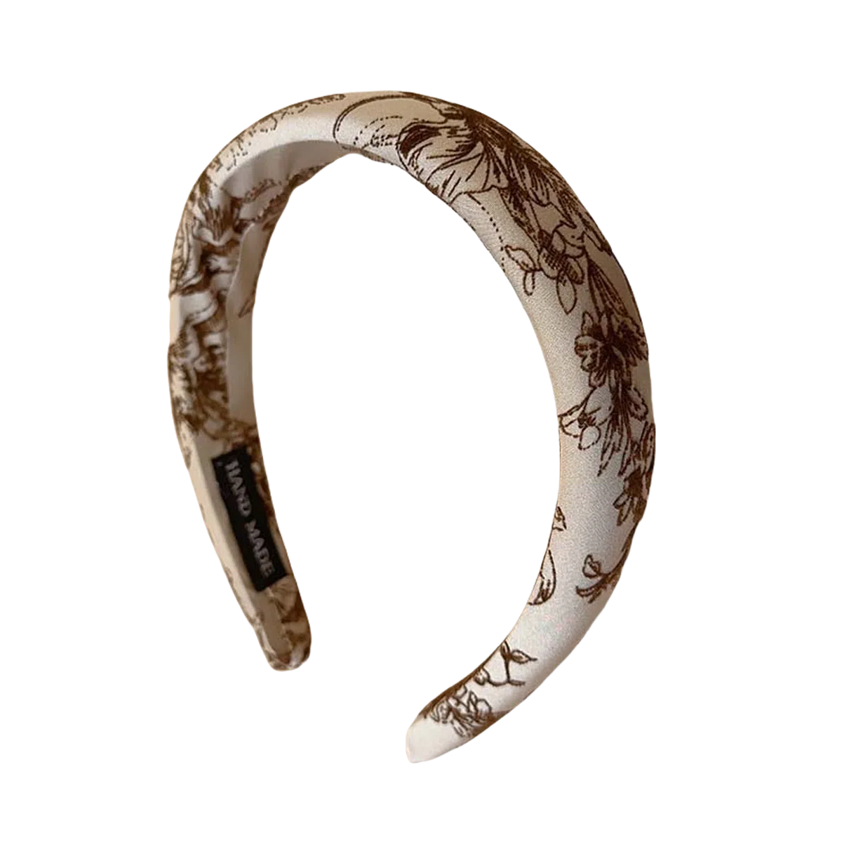 贯古今 新款高级感缎面压发高颅顶国风丝绒印花气质显脸小女发饰头箍 布艺 发箍 女款