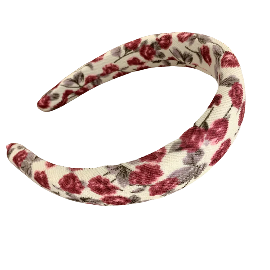 贯古今 法式复古碎花新款高级感百搭发卡头饰高颅顶压发海绵头箍发饰 布艺 发箍 女款