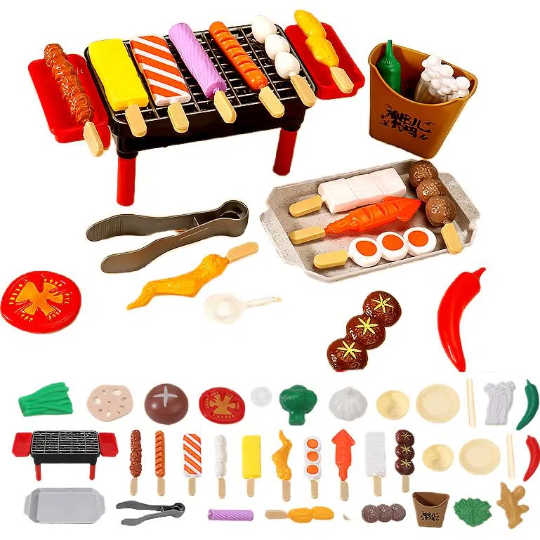 喜迪奇 仿真烧烤串套装 厨房做饭煮饭迷你小厨房 过家家 早教益智玩具