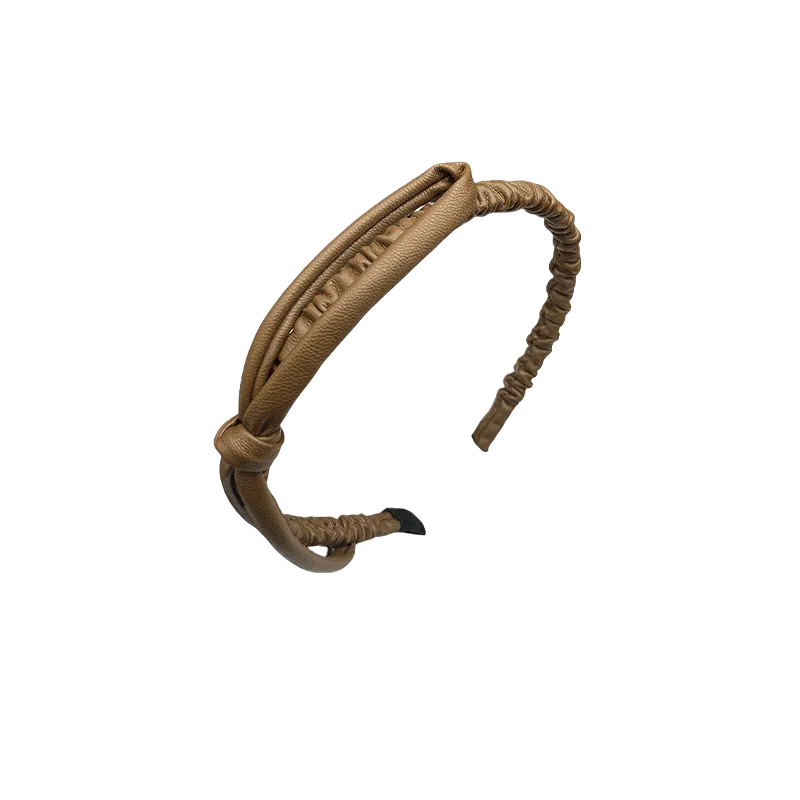 贯古今 韩系高级纯色褶皱蝴蝶结 百搭气质防滑发饰 布艺 发箍 女款