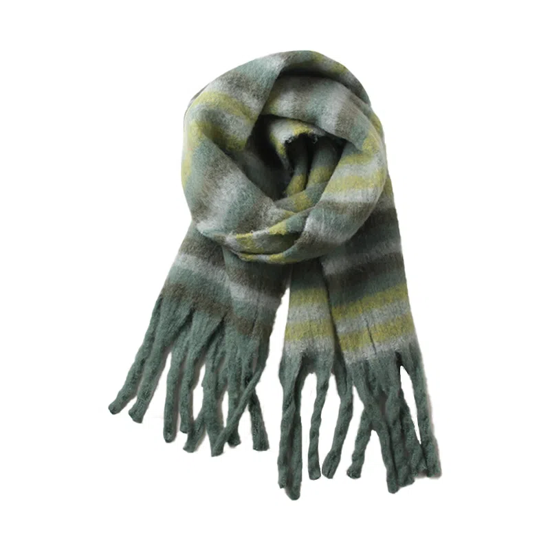 北极绒 高级感复古格子秋冬季保暖防寒 绒线围巾 男女同款情侣款