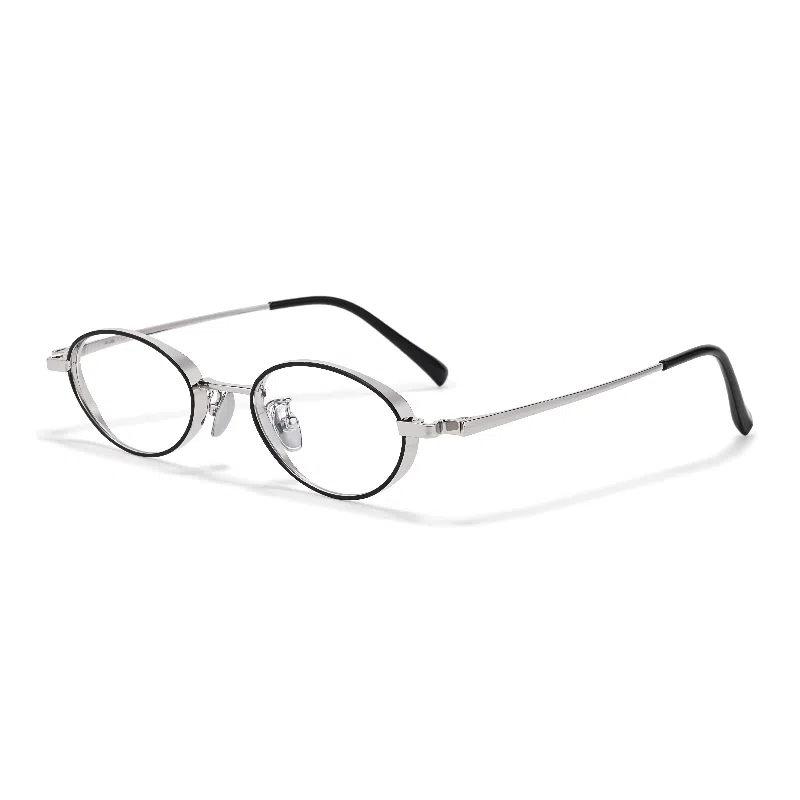 【联系客服可选配镜套餐】 佐川 超轻钛眼镜近视 小框可配高度数 素颜眼镜框个性复古文艺 椭圆形 光学镜架 男女同款情侣款