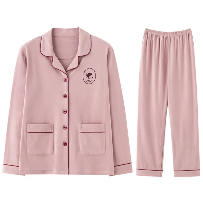 兰缪 柔软细腻舒适长袖长裤秋冬季睡衣套装 女款 图片色