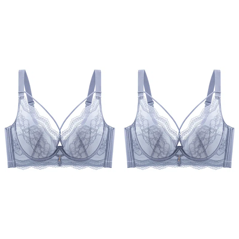 浪莎 舒适无痕无钢圈稳固不掉柔软亲肤轻薄透气收副乳防下垂聚拢文胸 女款 组合装