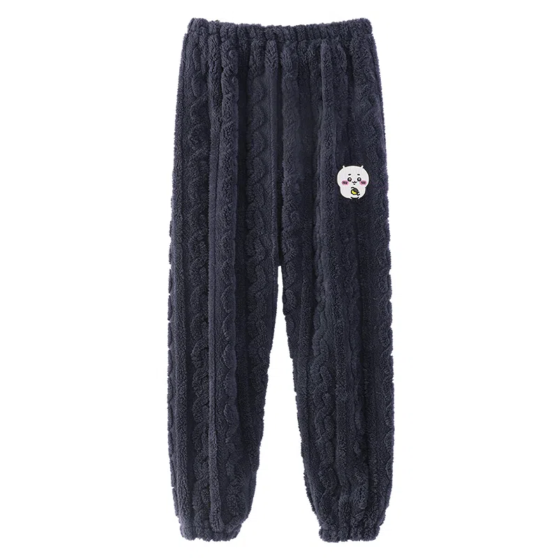 莫代尔 纯色时尚柔软亲肤保暖储温可外穿睡裤 女款 深灰色