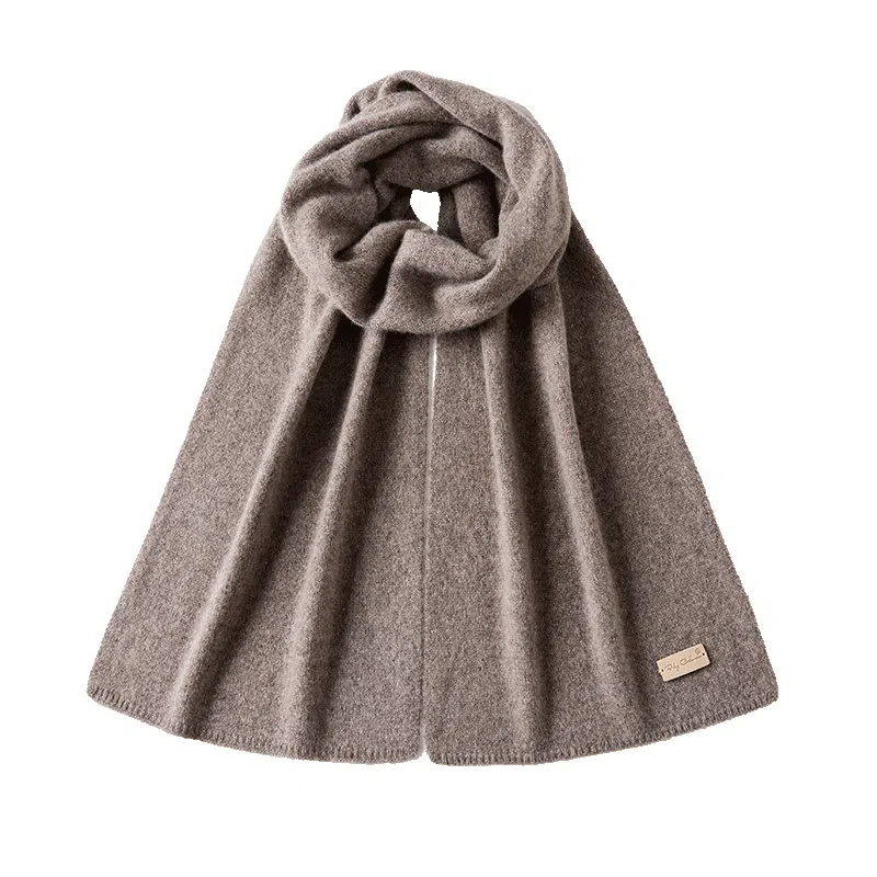 玖慕 小针织女秋冬百搭加厚保暖长辈轻奢红色 山羊绒 绒线围巾 女款