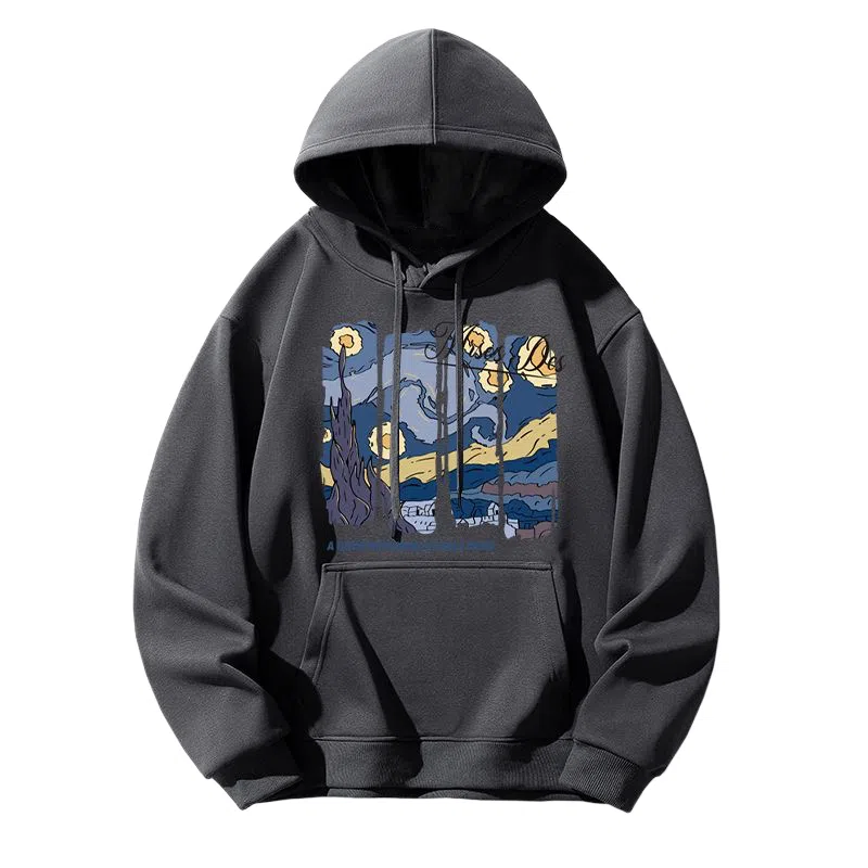 莫代尔 休闲时尚卡通潮流印花舒适亲肤连帽长袖打底衣 男女同款