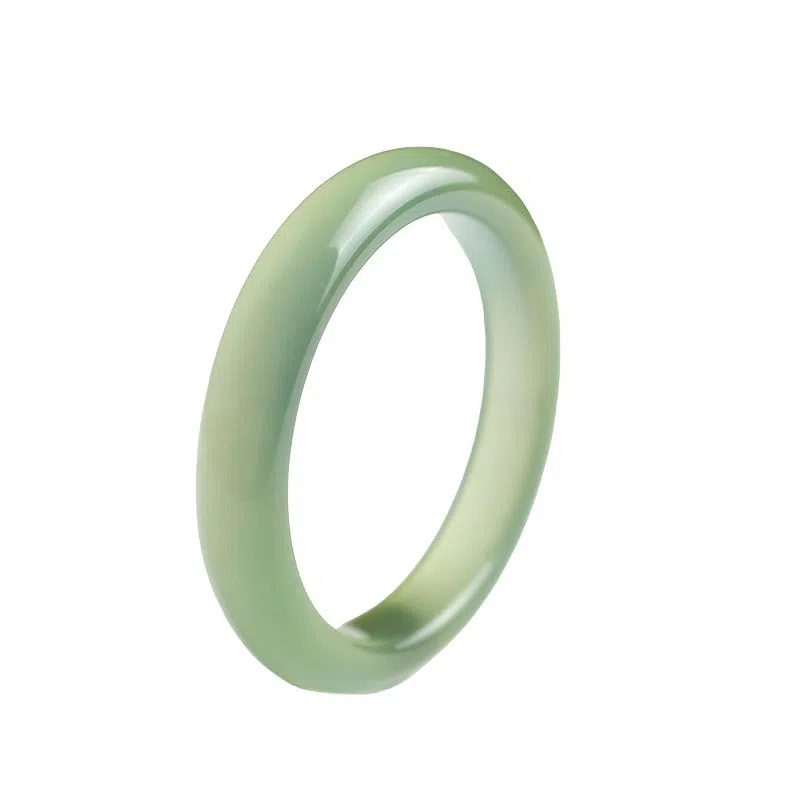 梨云暮雪 贵妃镯   新中式 国风国潮   四大名玉 岫玉（蛇纹石玉） 手镯 女款