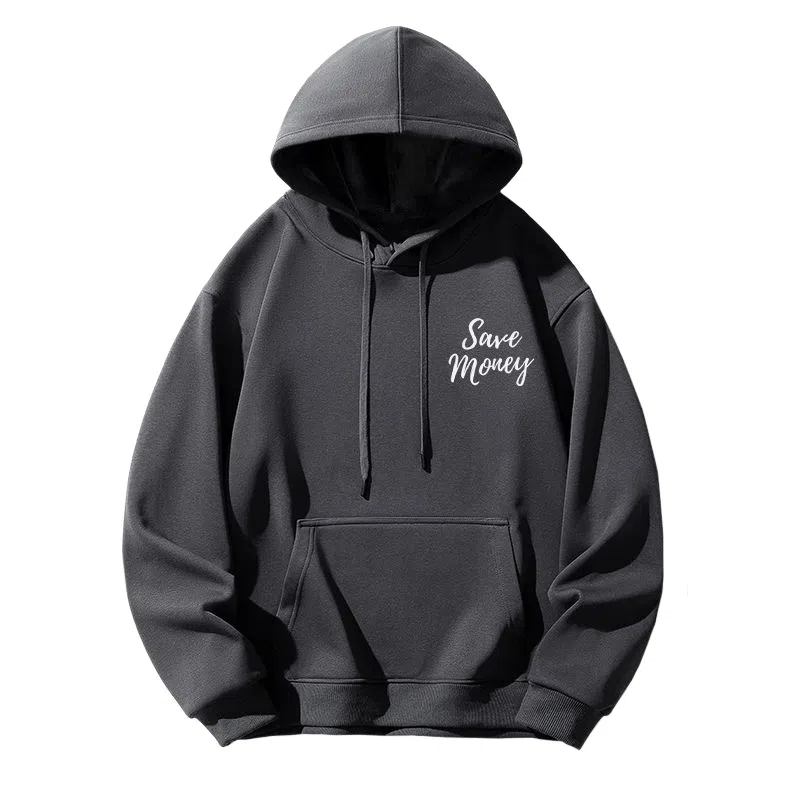 莫代尔 休闲时尚潮流舒适亲肤素色连帽长袖打底衣 男女同款