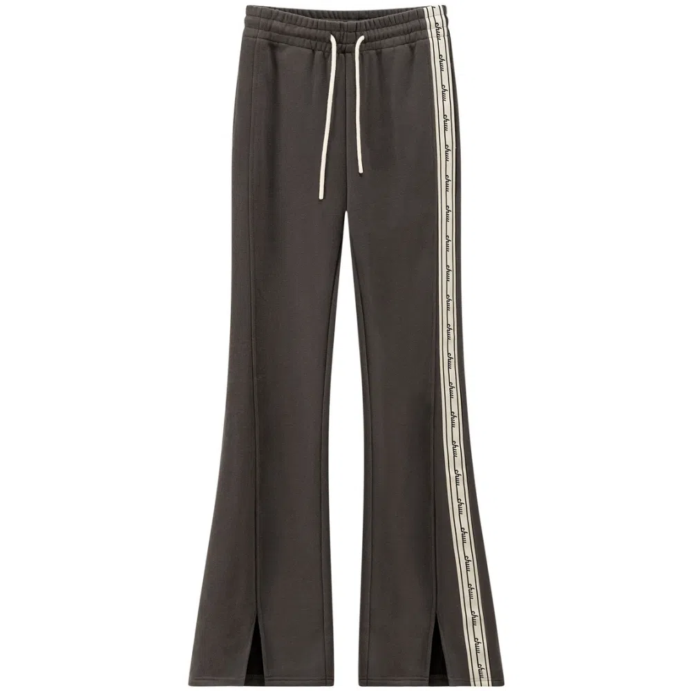 CHUU Split Hem Flared Pants Black