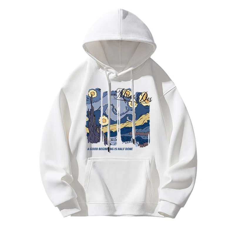 莫代尔 休闲时尚卡通潮流印花舒适亲肤连帽长袖打底衣 男女同款