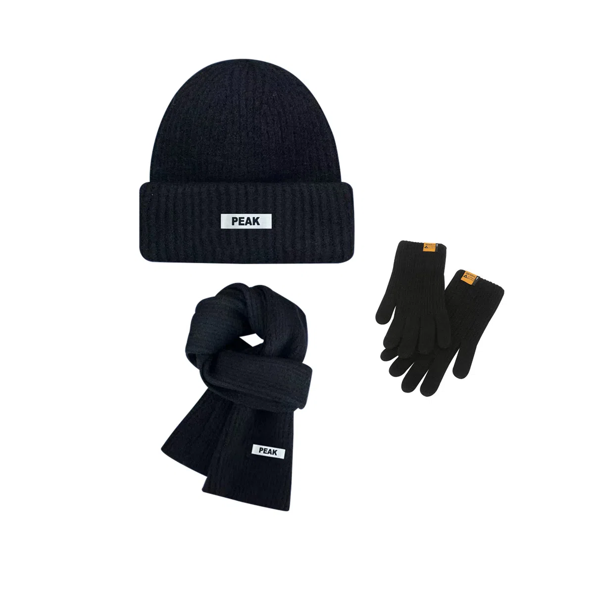 匹克 【保暖三件套】简约百搭保暖防寒 聚酯纤维 绒线帽 男女同款情侣款