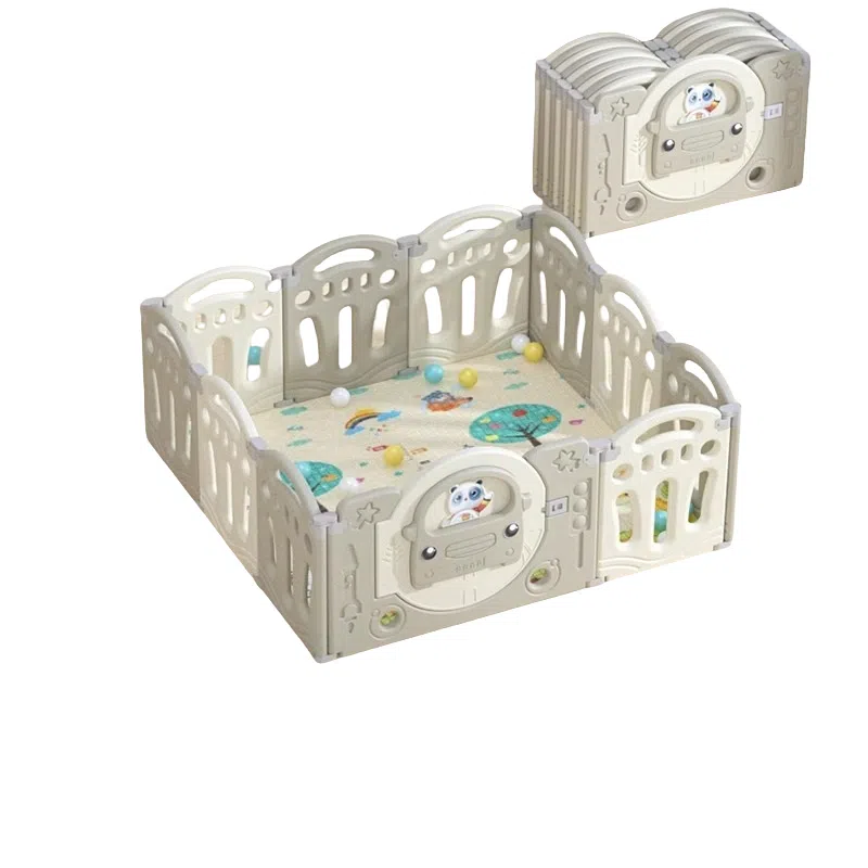 乖乖熊 游戏围栏防护栏地上室内家用 可折叠宝宝学步爬行垫安全栅栏 早教益智玩具