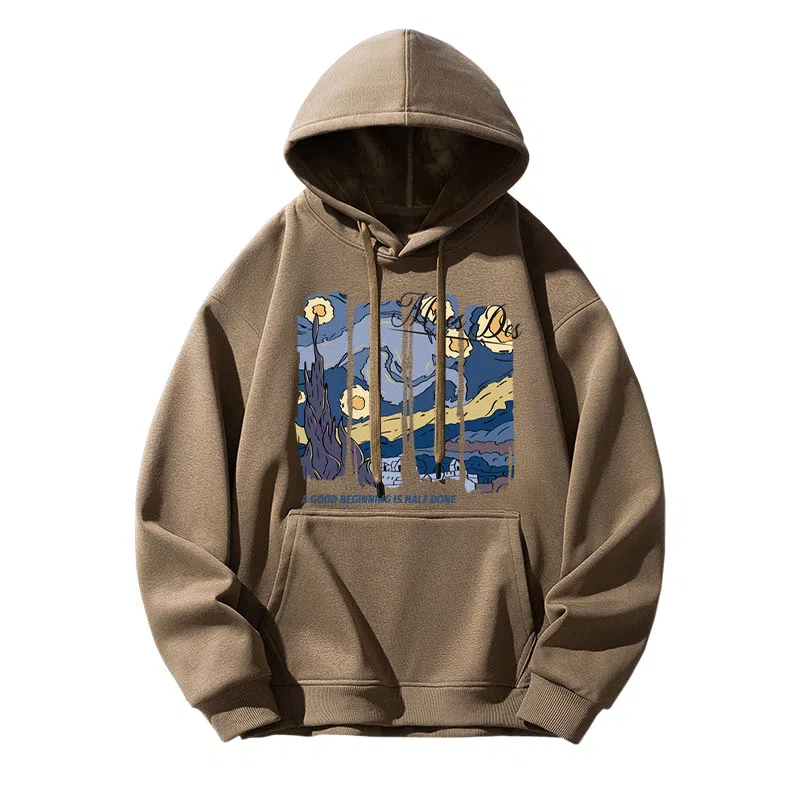 莫代尔 休闲时尚卡通潮流印花舒适亲肤连帽长袖打底衣 男女同款