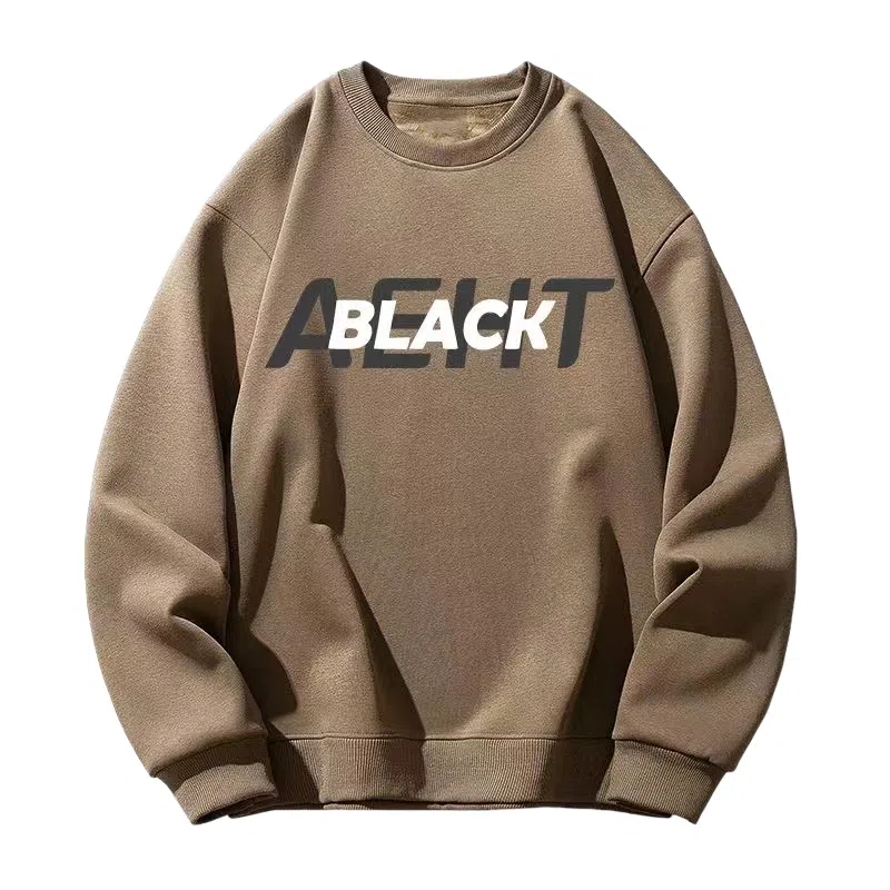 莫代尔 休闲时尚字母印花潮流简约舒适亲肤长袖打底衣 男女同款