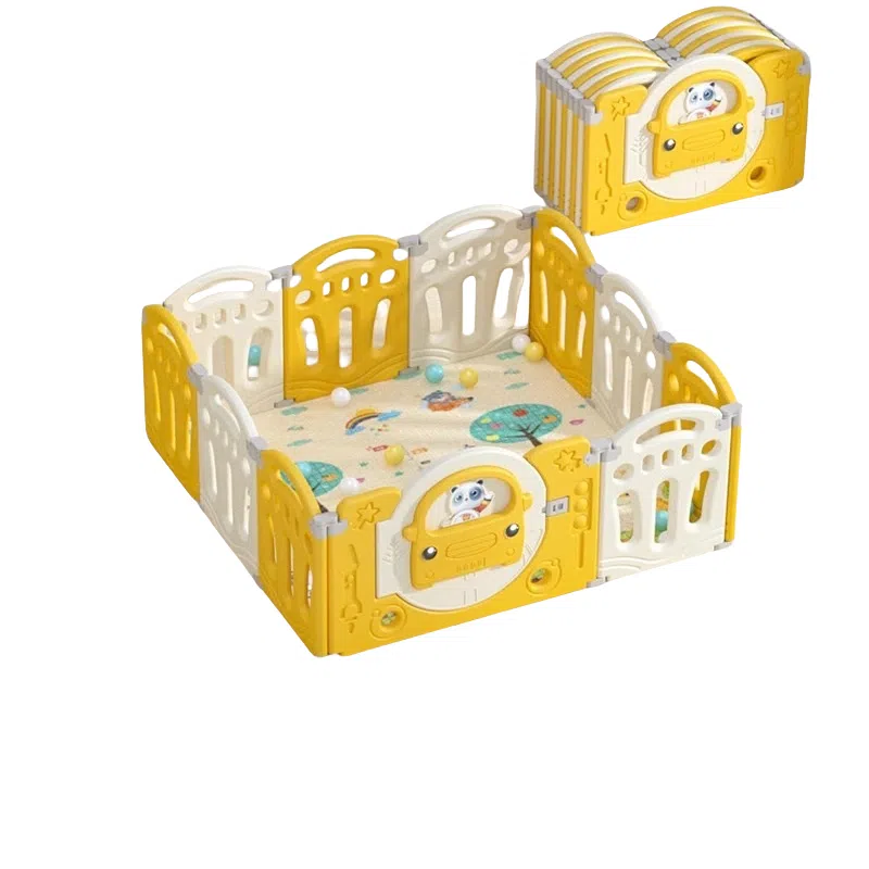 乖乖熊 游戏围栏防护栏地上室内家用 可折叠宝宝学步爬行垫安全栅栏 早教益智玩具
