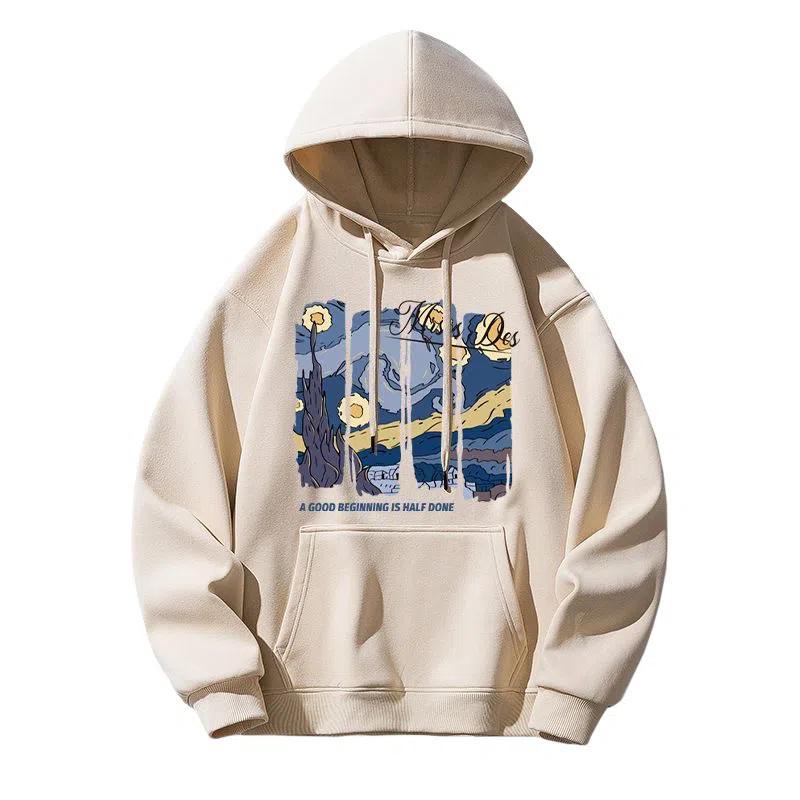 莫代尔 休闲时尚卡通潮流印花舒适亲肤连帽长袖打底衣 男女同款