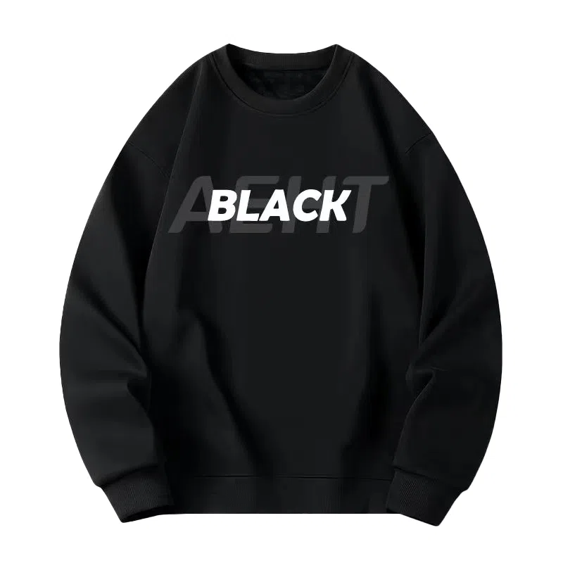 莫代尔 休闲时尚字母印花潮流简约舒适亲肤长袖打底衣 男女同款