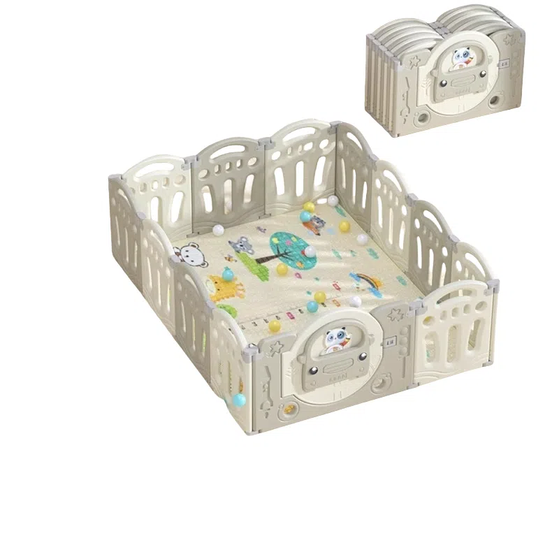 乖乖熊 游戏围栏防护栏地上室内家用 可折叠宝宝学步爬行垫安全栅栏 早教益智玩具