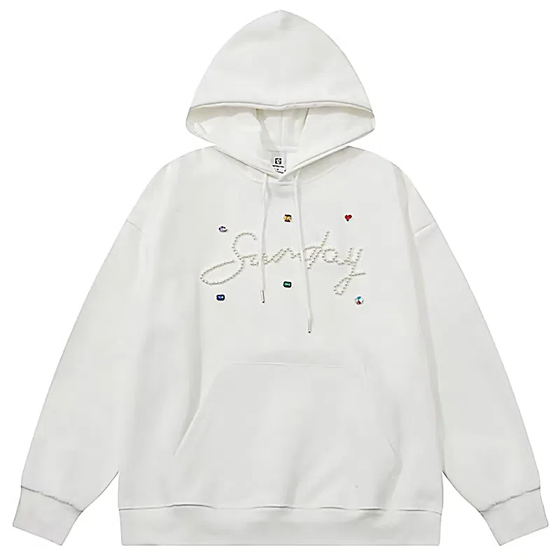 莫代尔 休闲时尚潮流字母印花舒适亲肤连帽长袖打底衣 男女同款