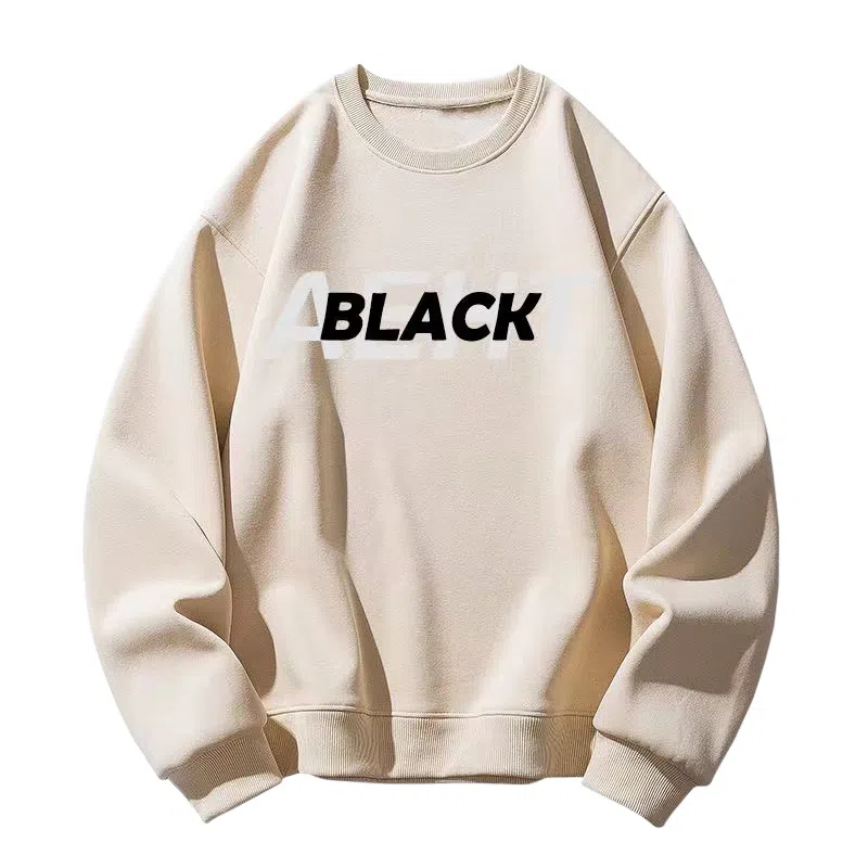 莫代尔 休闲时尚字母印花潮流简约舒适亲肤长袖打底衣 男女同款