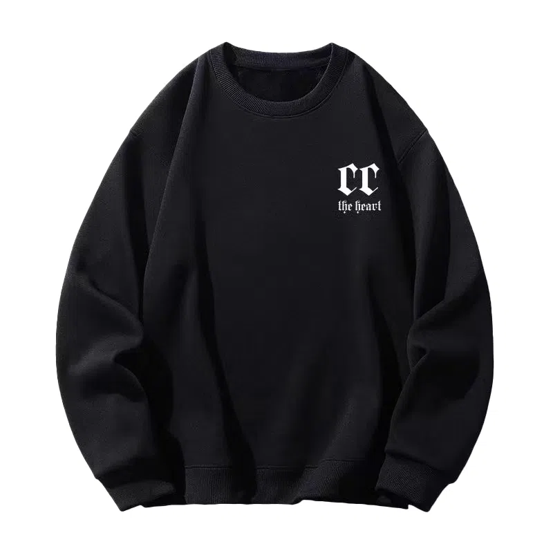 莫代尔 休闲时尚潮流印花舒适亲肤素色长袖打底衣 男女同款