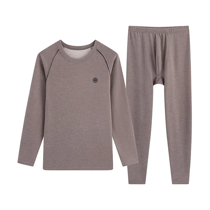 贴身领域 羊绒蚕丝青少年德绒男士秋衣秋裤打底线衣线裤内衣保暖套装 男款