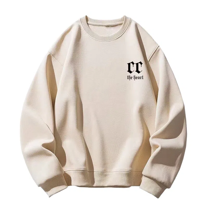 莫代尔 休闲时尚潮流印花舒适亲肤素色长袖打底衣 男女同款