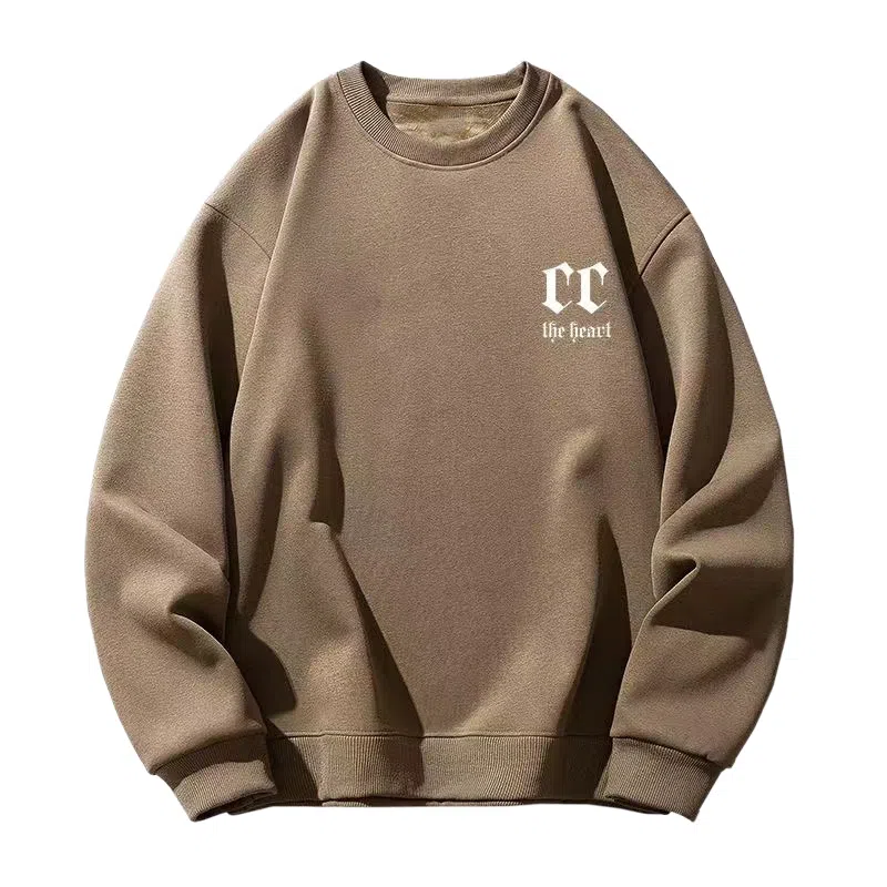 莫代尔 休闲时尚潮流印花舒适亲肤素色长袖打底衣 男女同款