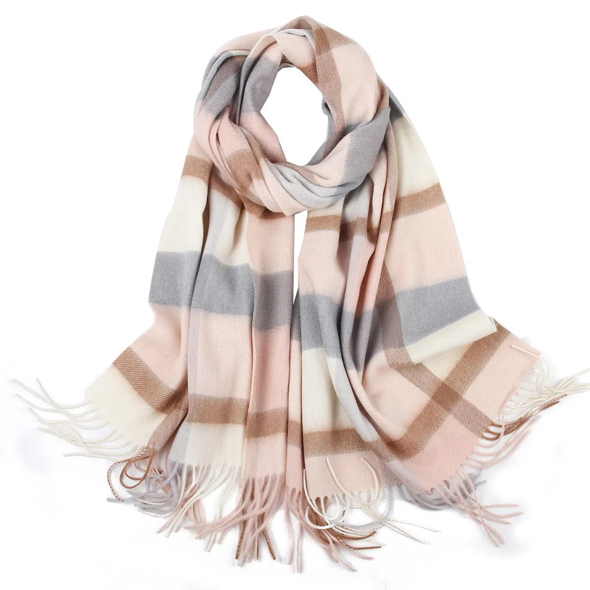 上海故事 送礼  百搭格子大披肩 绒线围巾  女款 礼盒装