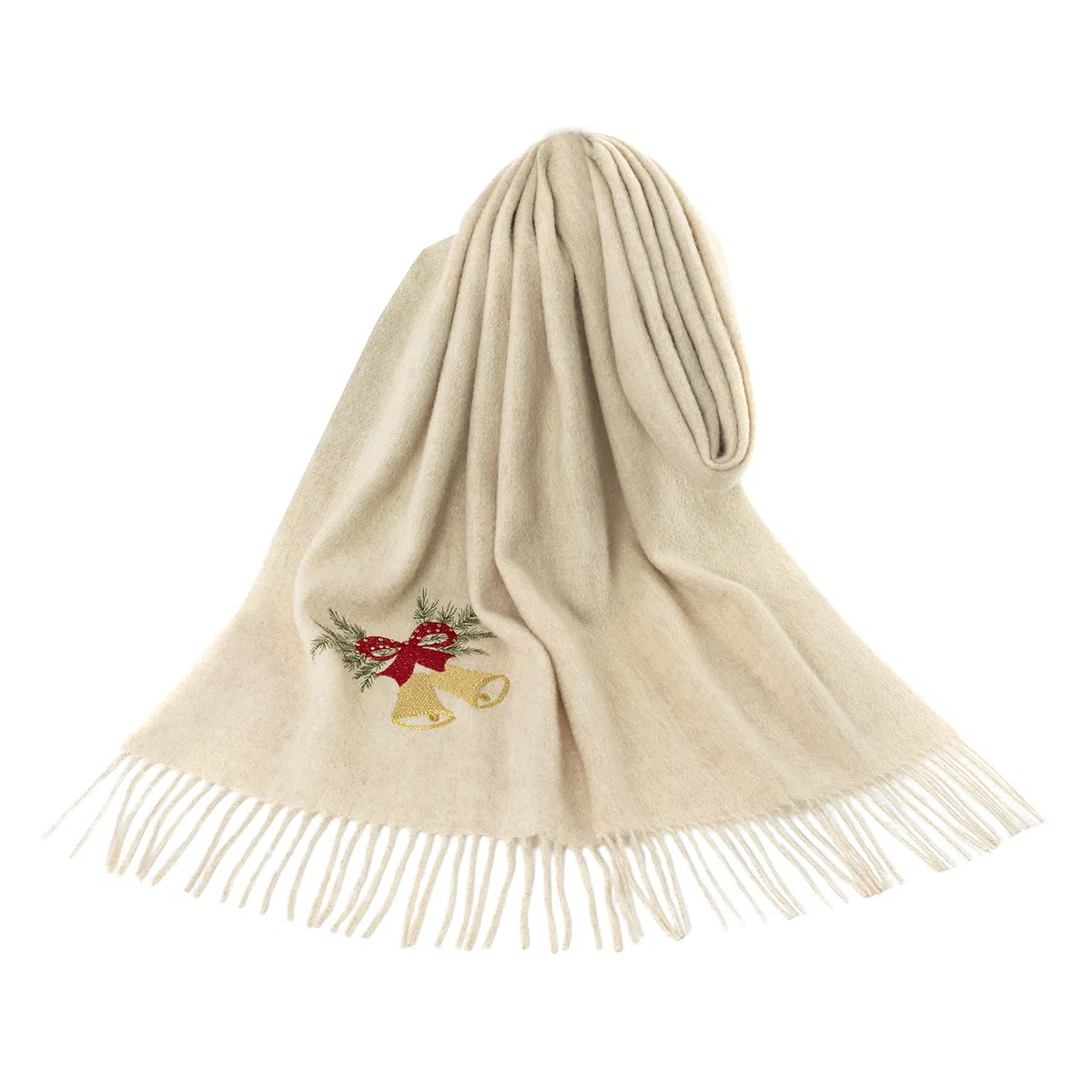 上海故事 粗纺刺绣圣诞之夜  圣诞系列 纯羊毛 绒线围巾 男女同款情侣款