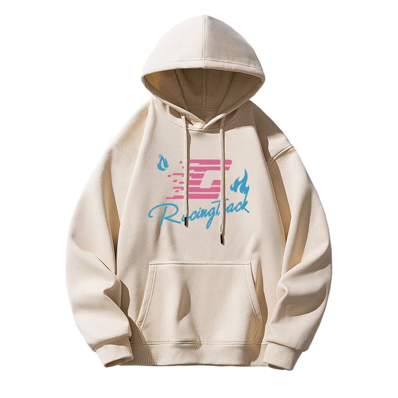 莫代尔 潮流时尚简约印花休闲亲肤舒适连帽长袖打底衣 男女同款