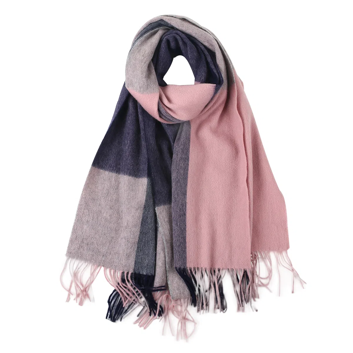 上海故事 送礼  百搭格子大披肩 绒线围巾  女款 礼盒装