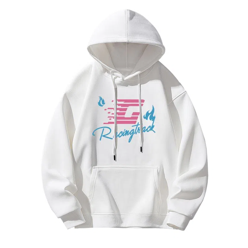 莫代尔 潮流时尚简约印花休闲亲肤舒适连帽长袖打底衣 男女同款