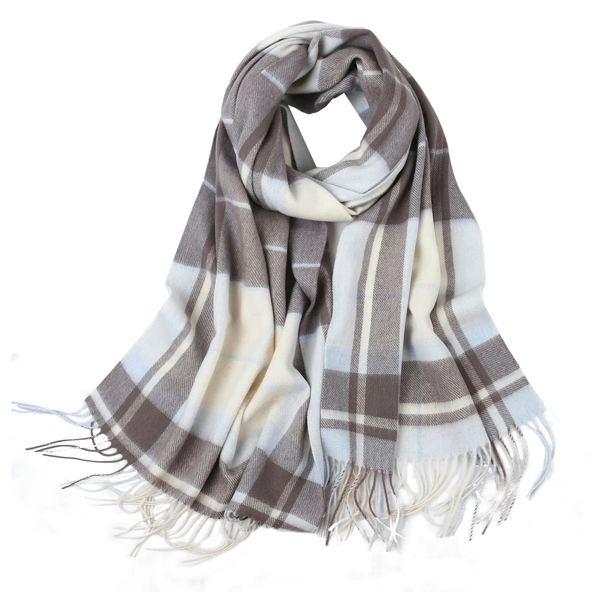 上海故事 送礼  百搭格子大披肩 绒线围巾  女款 礼盒装