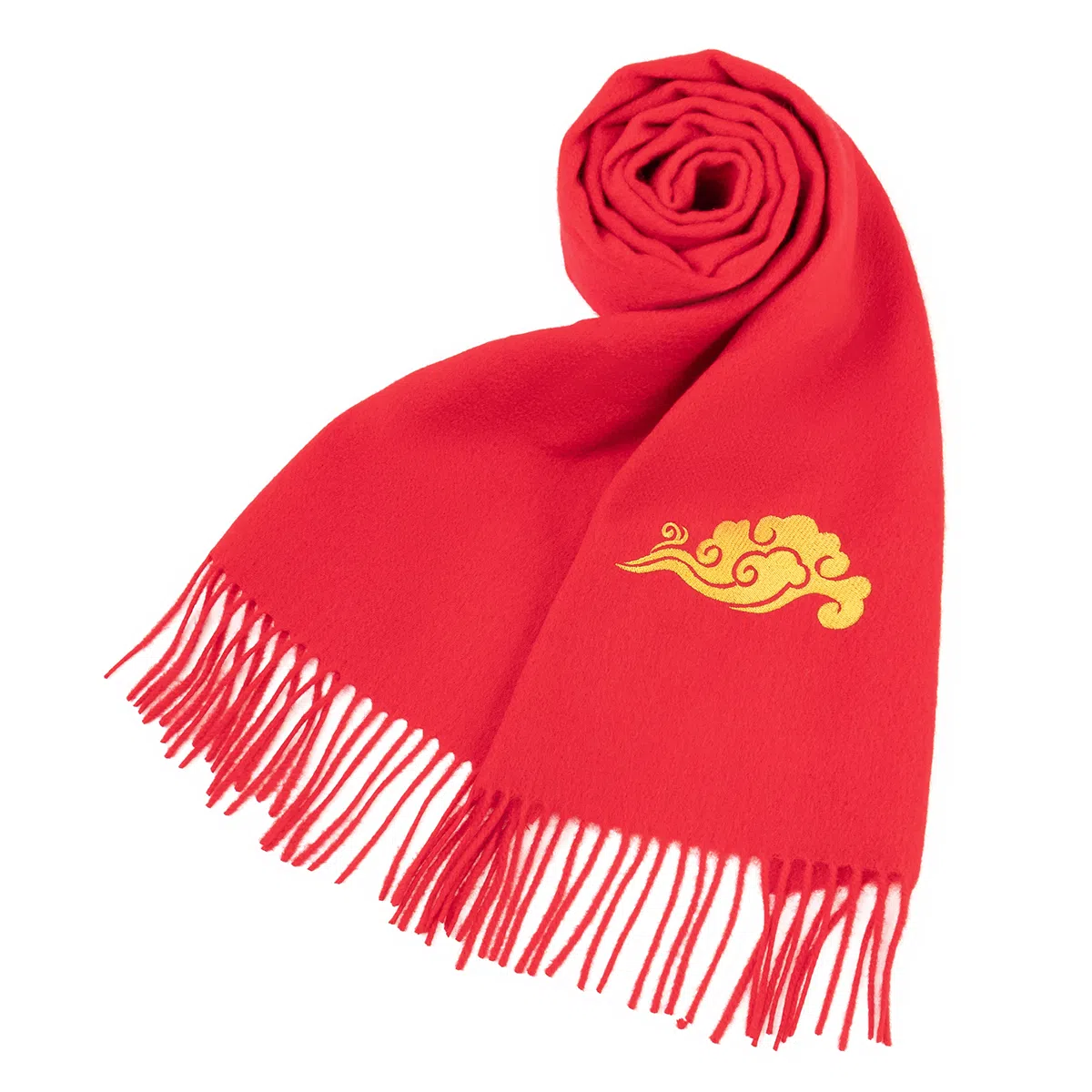 上海故事 送福喜庆红加厚保暖外搭送礼 绵羊毛 绒线围巾 男女同款情侣款