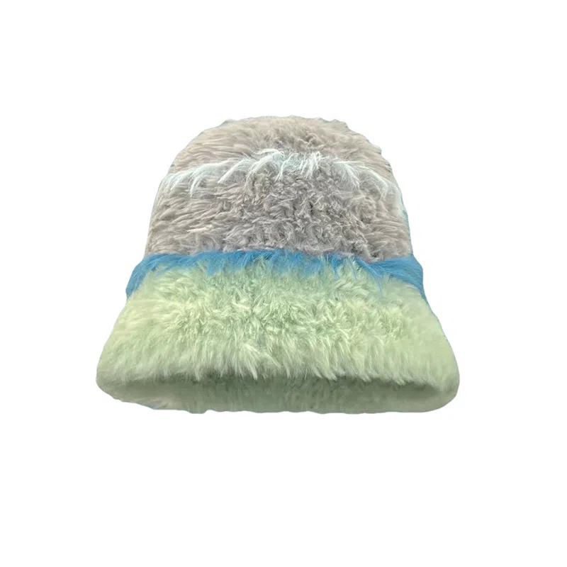 北极绒 秋冬季毛绒显脸小彩色针织大头围加厚保暖 聚酯纤维 渔夫帽 男女同款情侣款