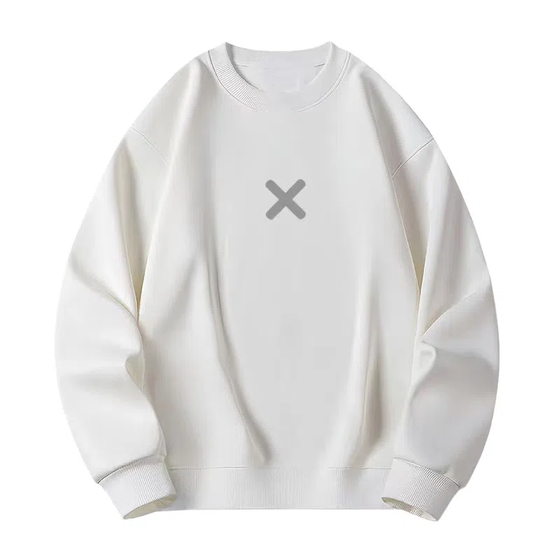 莫代尔 休闲时尚潮流简约印花舒适亲肤素色长袖打底衣 男女同款