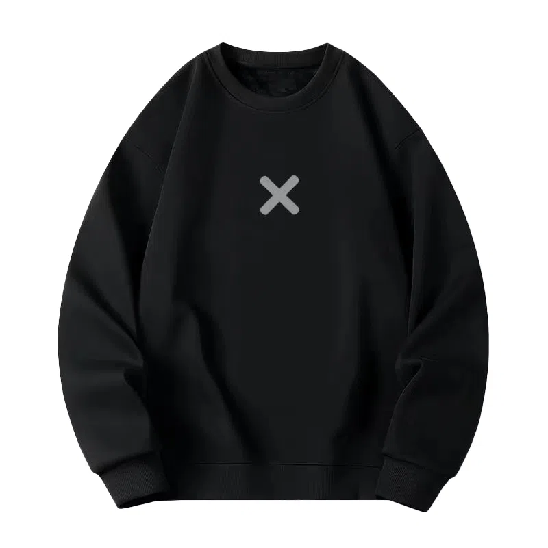 莫代尔 休闲时尚潮流简约印花舒适亲肤素色长袖打底衣 男女同款