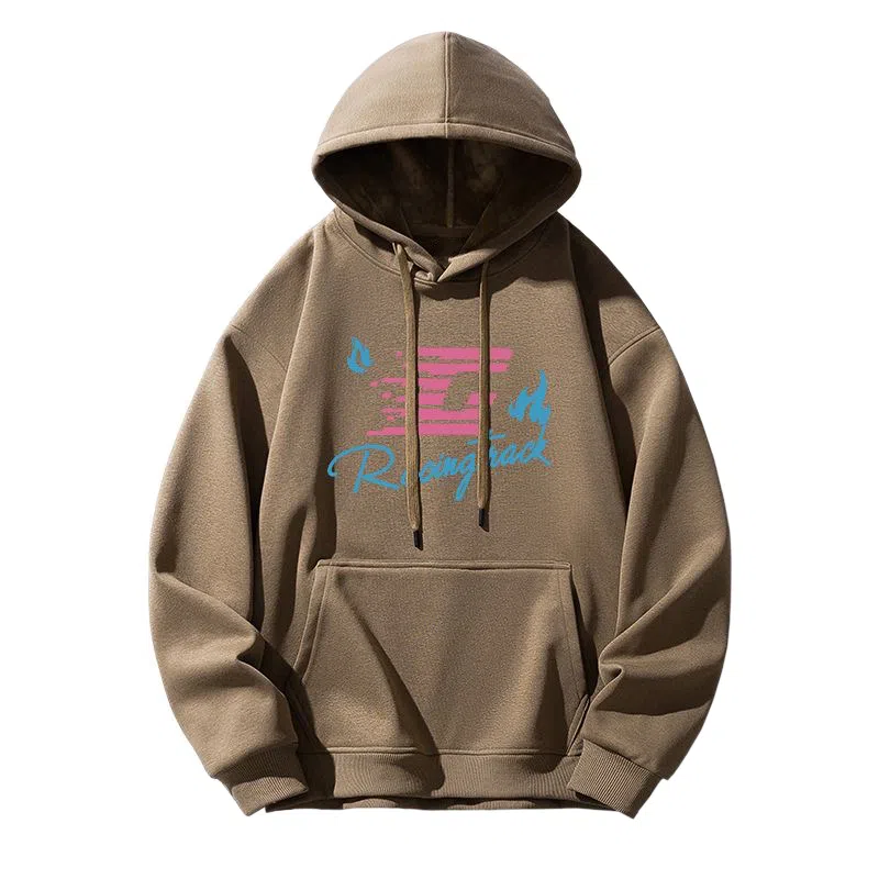 莫代尔 潮流时尚简约印花休闲亲肤舒适连帽长袖打底衣 男女同款