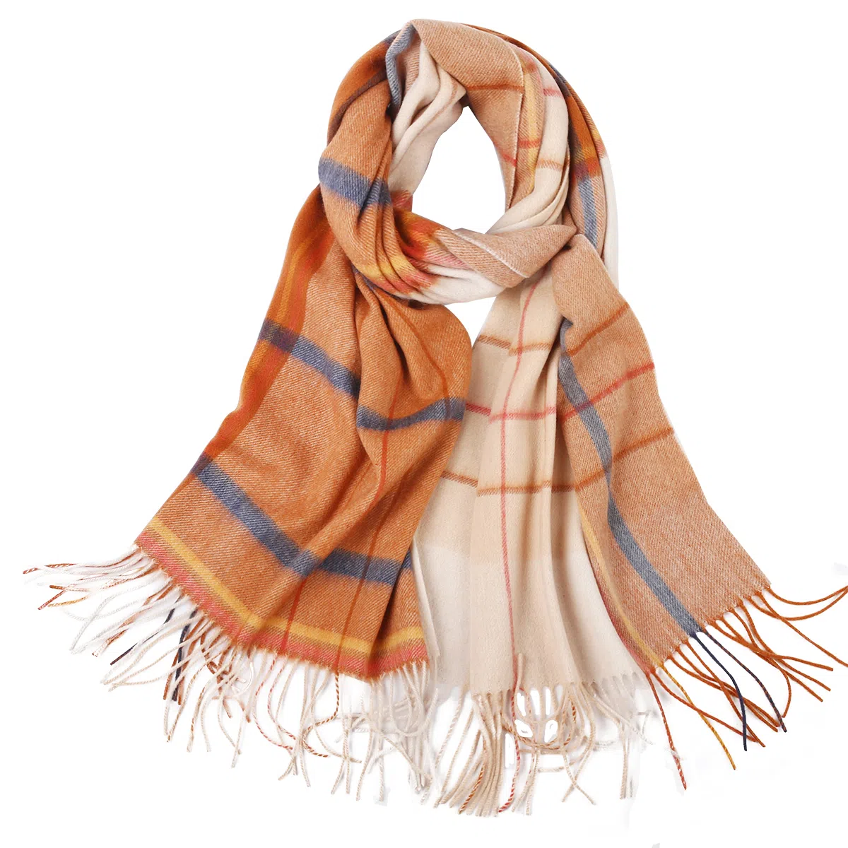 上海故事 送礼  百搭格子大披肩 绒线围巾  女款 礼盒装