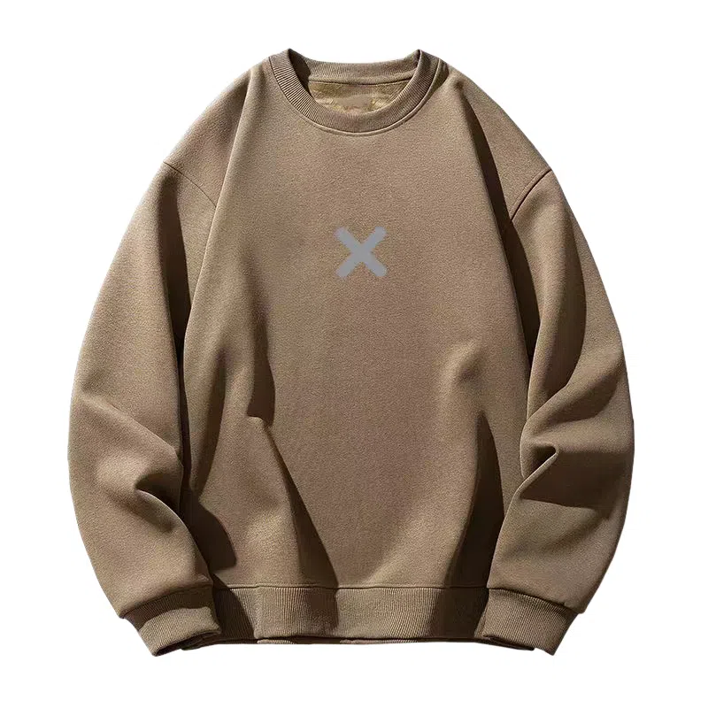 莫代尔 休闲时尚潮流简约印花舒适亲肤素色长袖打底衣 男女同款