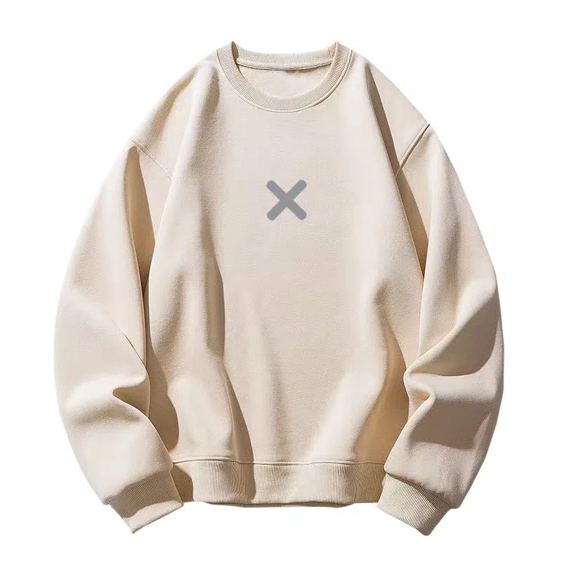 莫代尔 休闲时尚潮流简约印花舒适亲肤素色长袖打底衣 男女同款