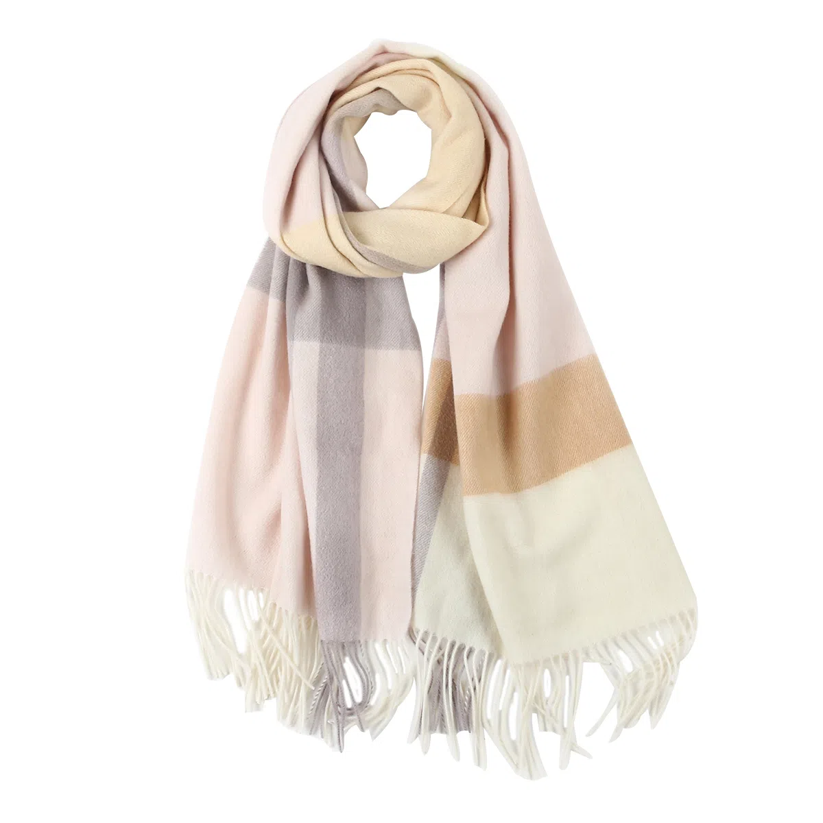 上海故事 送礼  百搭格子大披肩 绒线围巾  女款 礼盒装