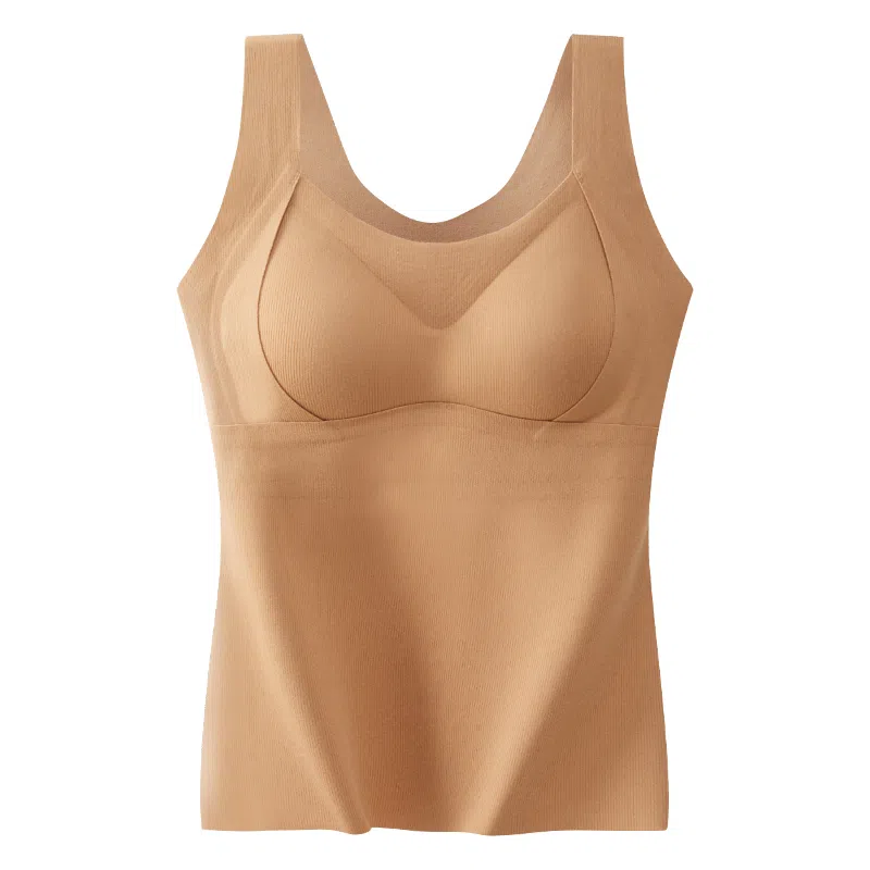 草本初色 德绒上衣带胸垫无痕发热打底内搭可外穿秋冬保暖上装 女款