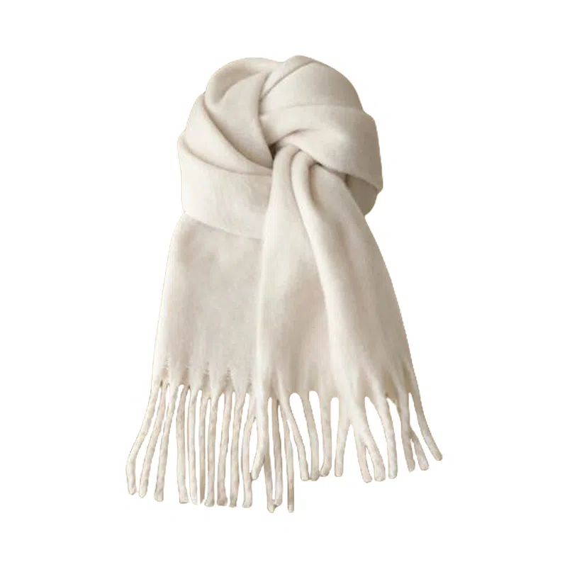 北极绒 秋冬季高级感款纯色超大加厚保暖 绒线围巾 男女同款情侣款